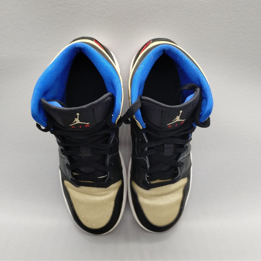 Nike Air Jordan 1 Mid Retro 'Bred Metallic Gold' Athletic Shoes Womens Size 8.5 - Picture 6 of 8